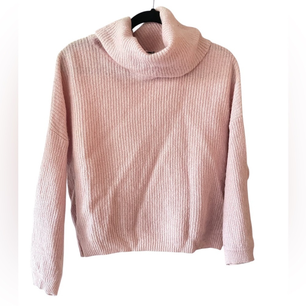 Anthropologie x Selected / Femme Wool Blend Knit Pink Cowl Neck Sweater Small
